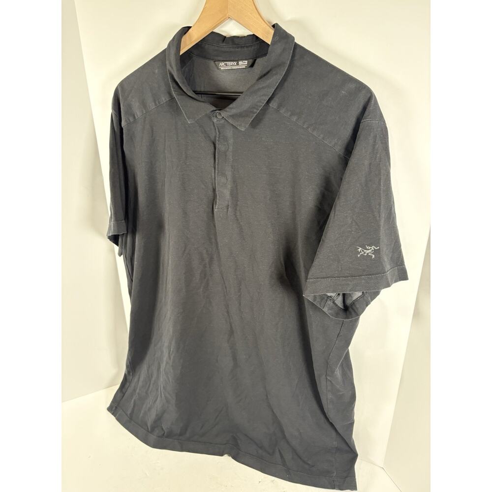 Arc’teryx Polo Shirt Mens XXL Gray Short Sleeve Snap Collar Outdoor Hiking - Picture 3 of 9